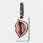 Open Mouth Lips Teeth Tongue Gepäckanhänger (Rückseite vertikal)