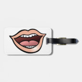 Open Mouth Lips Teeth Tongue Gepäckanhänger (Rückseite horizontal)