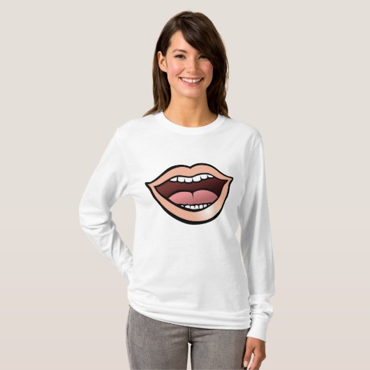 Open Mouth Lips Teeth Tongue T-Shirt (Vorne ganz)