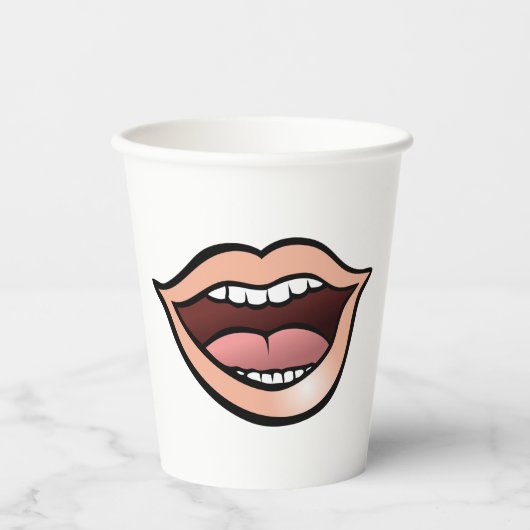 Open Mouth Pappbecher (Vorderseite)