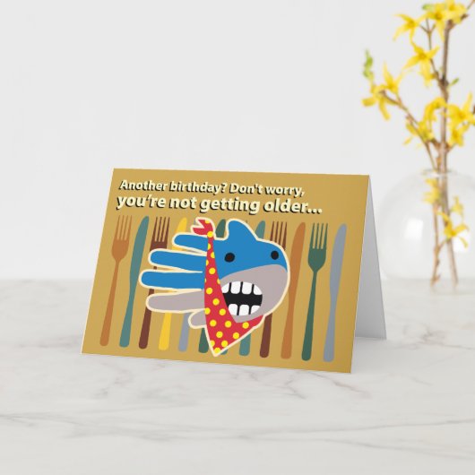 Open Mouth Shark Karte (Gelbe Blume)