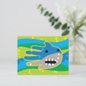 Open Mouth Shark Postkarte (Stehend Vorderseite)