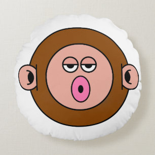 Open Mouthed Monkey Rundes Kissen