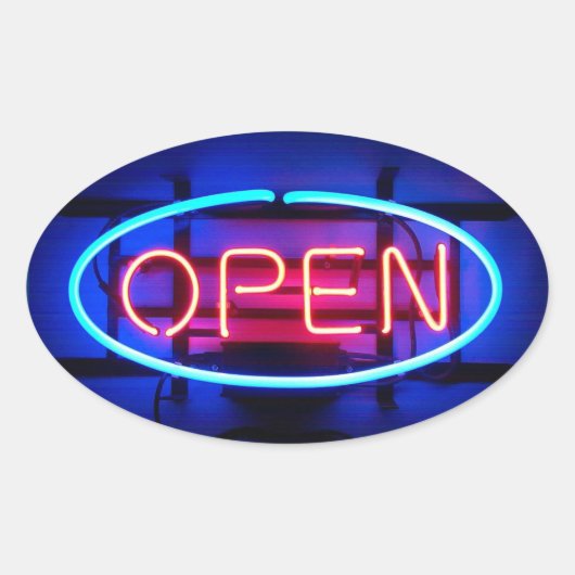 Open Neon Sign Sticker (Vorderseite)