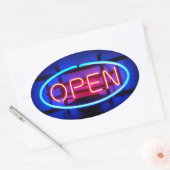 Open Neon Sign Sticker (Umschlag)