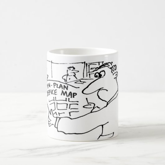 Open-Plan Office Map. Funny Office Kaffeetasse (Mittel)
