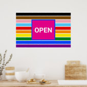 Open Pride Ally Rainbow Progress LGBT LGBTQ Poster (Küche)
