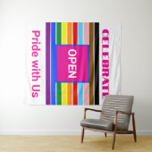 Open Pride Ally Rainbow Progress LGBT LGBTQ Wandteppich (Beispiel (Horizontal))