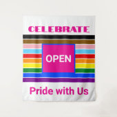 Open Pride Ally Rainbow Progress LGBT LGBTQ Wandteppich (Vorderseite)