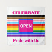 Open Pride Ally Rainbow Progress LGBT LGBTQ Wandteppich (Vorderseite)