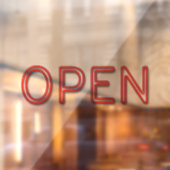 OPEN Red Neon Window Cloning Fensteraufkleber (Blatt 2)