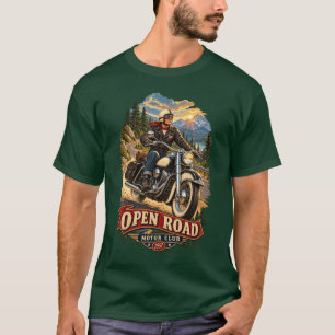 Open Road Motor Club Vintage Motorrad Herren T-Shi T-Shirt