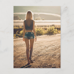 Open Road - Tiny Kurz Shorts babe Foto Postcard Postkarte
