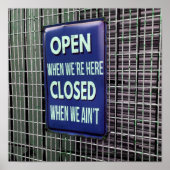 Open Sign Funny, Closed Sign Funny Poster (Vorne)