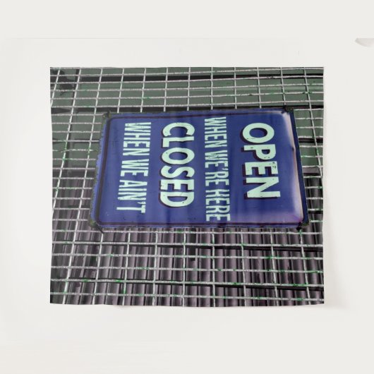 Open Sign Funny, Closed Sign Funny Wandteppich (Vorderseite (Horizontal))