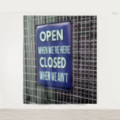 Open Sign Funny, Closed Sign Funny Wandteppich (Vorderseite)