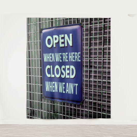 Open Sign Funny, Closed Sign Funny Wandteppich (Vorderseite)