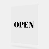 Open Sign Minimalistisch Typografie Black Simple C Acrylschild (Winkel)