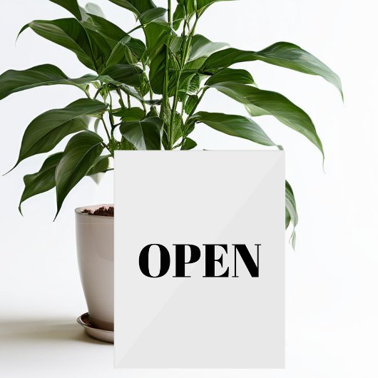 Open Sign Minimalistisch Typografie Black Simple C Acrylschild
