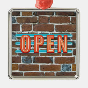 OPEN SIGN ORNAMENT AUS METALL