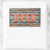 OPEN SIGN RECHTECKIGER AUFKLEBER (Tasche)