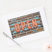 OPEN SIGN RECHTECKIGER AUFKLEBER (Umschlag)