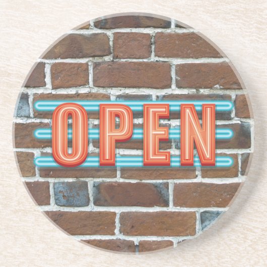 OPEN SIGN SANDSTEIN UNTERSETZER (Vorne)