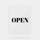 Open Sign Typografie Minimalistisch Black Simple C Acrylschild (Vorderseite)