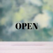 Open Sign Typografie Minimalistisch Black Simple C Acrylschild (Neutral)