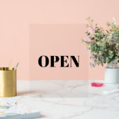 Open Sign Typografie Minimalistisch Black Simple C Acrylschild (Hochzeit)