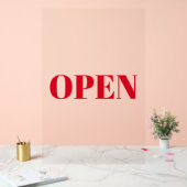 Open Sign Typografie Minimalistisch Red Simple Lar Acrylschild (Hochzeit)