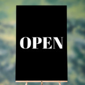 Open Sign Typography Minimalist Black White Large Acrylschild (Neutral)