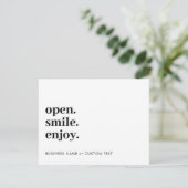 Open Smile Enjoy Juwelenpflege Danke Business Begleitkarte (Stehend Vorderseite)