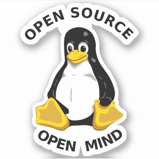 Open Source Open Mind Aufkleber (Vorderseite)