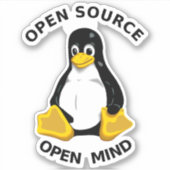 Open Source Open Mind Aufkleber (Vorderseite)