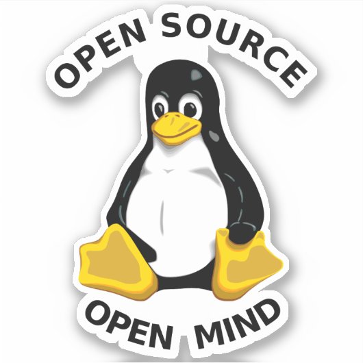 Open Source Open Mind Aufkleber (Vorderseite)