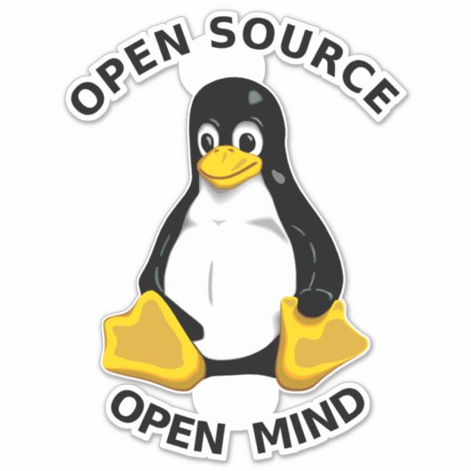Open Source Open Mind Aufkleber (Vorderseite)