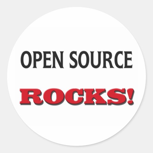 Open Source Rocks Runder Aufkleber (Vorderseite)