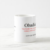Open Source Translation Obadiah 1:10 Tasse (Mittel)