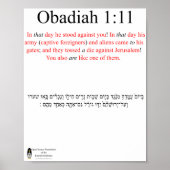 Open Source Translation Obadiah 1:11 Poster (Vorne)