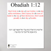 Open Source Translation Obadiah 1:12 Poster (Vorne)