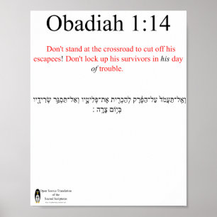 Open Source Translation Obadiah 1:14 Poster