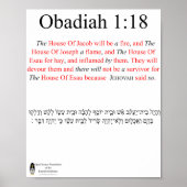Open Source Translation Obadiah 1:18 Poster (Vorne)