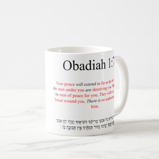 Open Source Translation Obadiah 1:7 Tasse (VorderseiteRechts)
