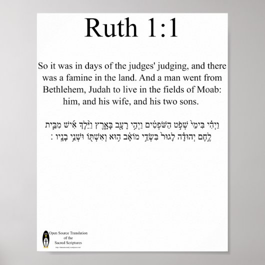 Open Source Translation Ruth 1:1 Poster (Vorne)