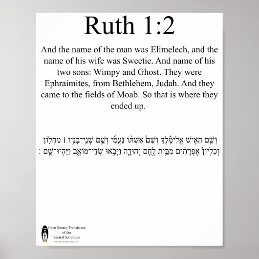 Open Source Translation Ruth 1:2 Poster (Vorne)