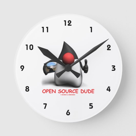Open Source Typ (Software Developer Duke) Runde Wanduhr (Vorderseite)