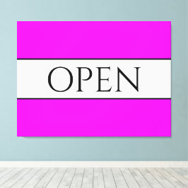 OPEN Sporty Fun Helle Tropenrosa Weiße Streifen Leinwanddruck