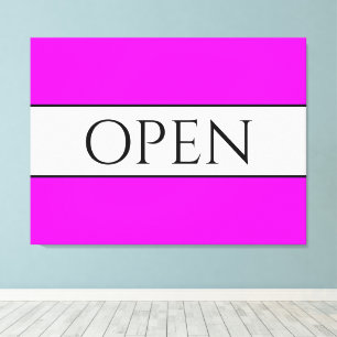 OPEN Sporty Fun Helle Tropenrosa Weiße Streifen Leinwanddruck