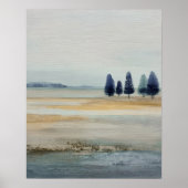 Open Terrain with Distant Island Minimal Abstract Poster (Vorne)